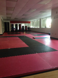 What a yoga class in a martial arts studio?  Oh yeah. 