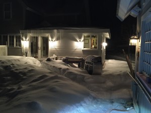The scene at home, one week since the last good serving of the white stuff. 
