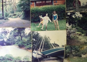 Hurricane Bob- me, my little brother and sister out dodging trees in the front yahd. And yes, I rocked that blue bathing suit. 