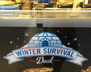 Survive the winter on pizza? Sounds tasty.